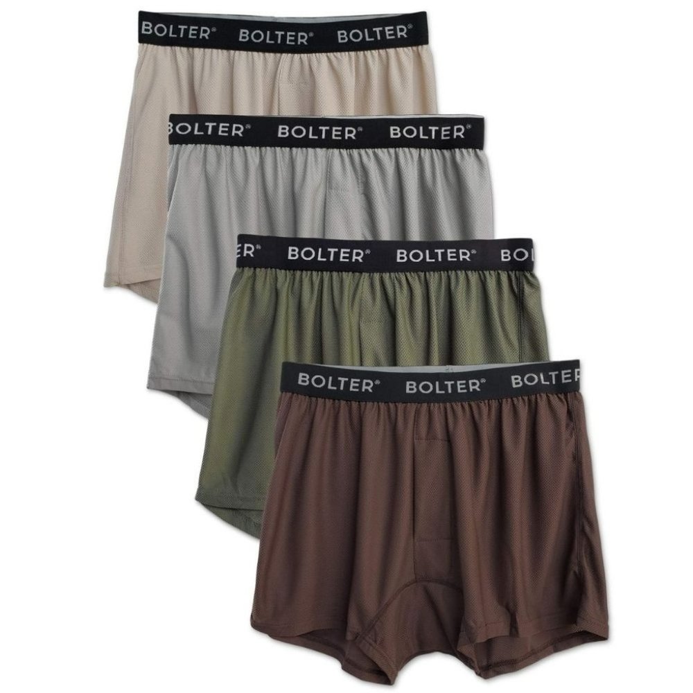 4 Pack Men's Nylon Spandex Performance Boxers Shorts 9004 Earth New NWB